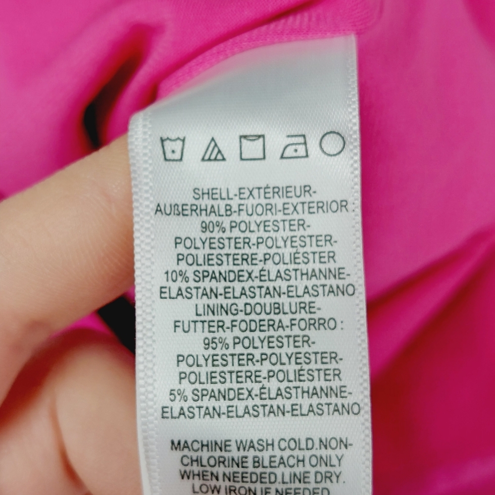 NEW Dress the Population Hot Pink Martine Stretch Crepe One-Shoulder Dress P7066 - Picture 7 of 9